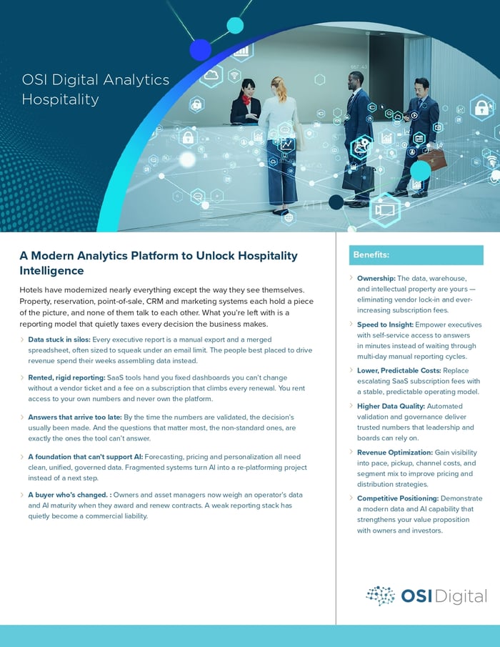 Data Sheet:&nbsp;A Modern Analytics Platform to Unlock Hospitality Intelligence