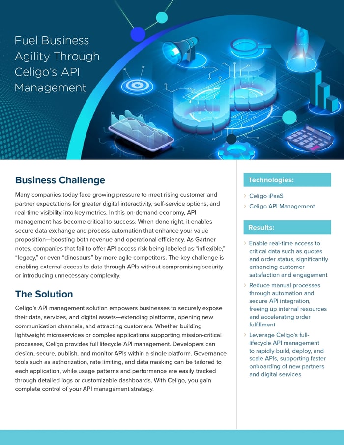 Data Sheet: Fuel Business Agility Through Celigo's API Management