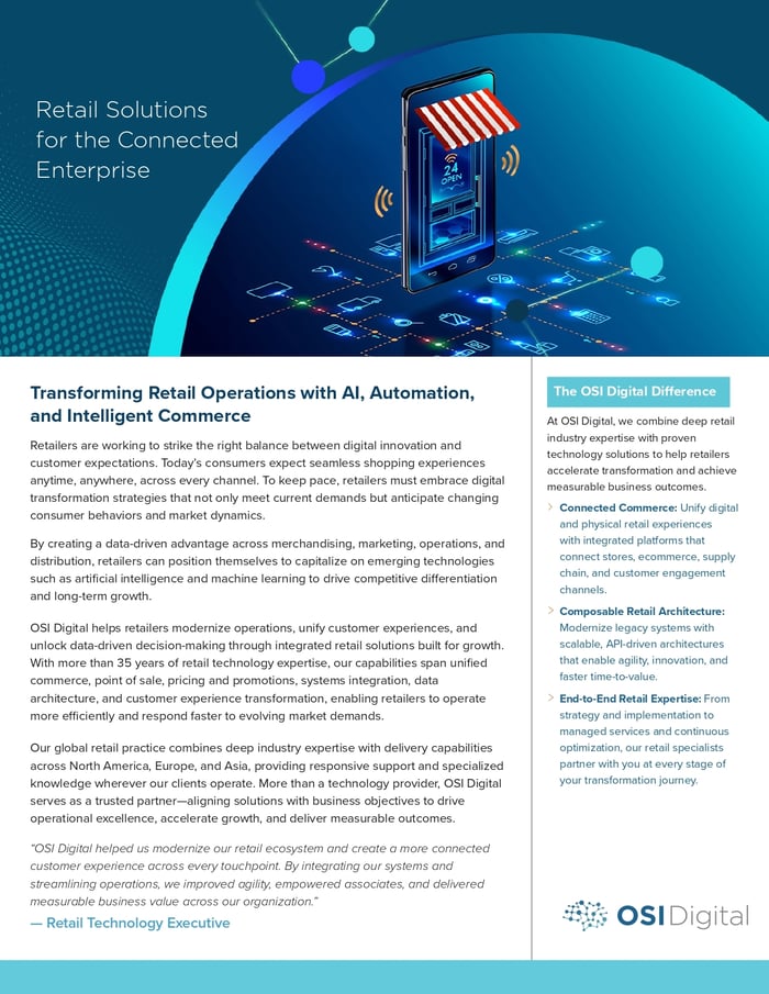 Data Sheet:&nbsp;Retail Solutions for the Connected Enterprise