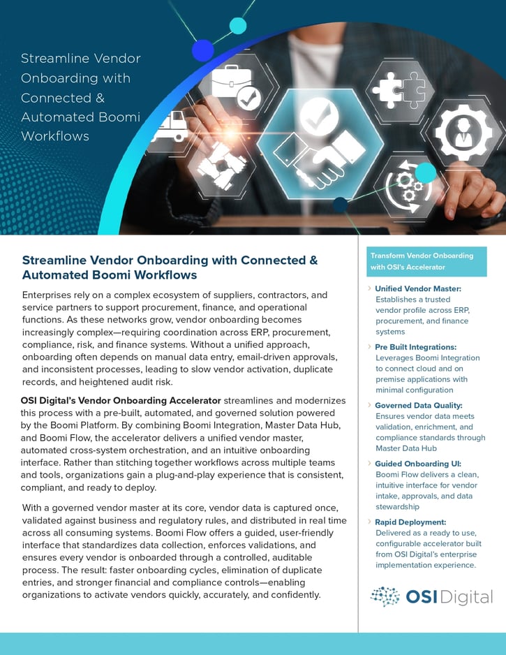 Streamline Vendor Onboarding with Connected & Automated Boomi Workflows