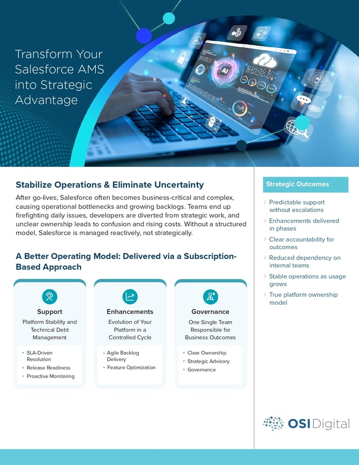 Data Sheet:&nbsp;Transform Your Salesforce AMS into Strategic Advantage