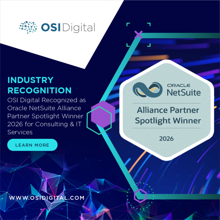 News:&nbsp;OSI Digital Recognized as Oracle NetSuite Alliance Partner Spotlight Winner 2026 for Consulting & IT Services