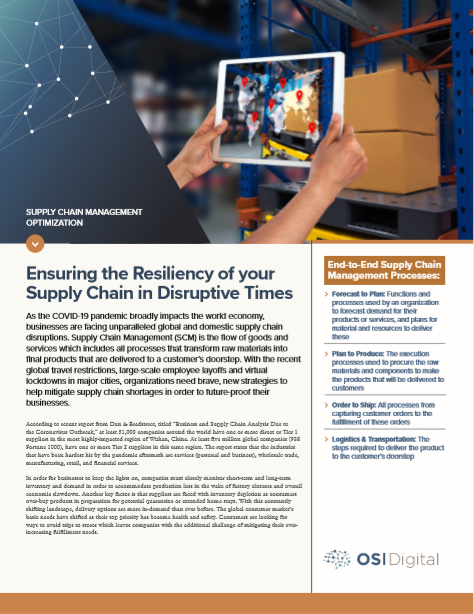 Data Sheet: Supply Chain Management Optimization